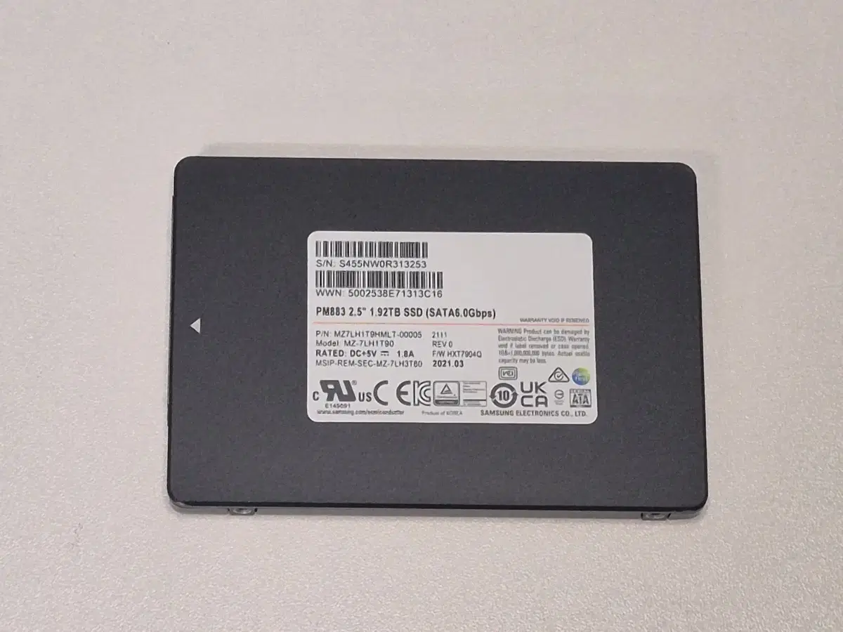 삼성전자 PM883 2.5 1.92TB SSD SATA | 브랜드 중고거래 플랫폼, 번개장터